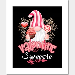 Cute Valentine Gnome Sweetie With Desserts Posters and Art